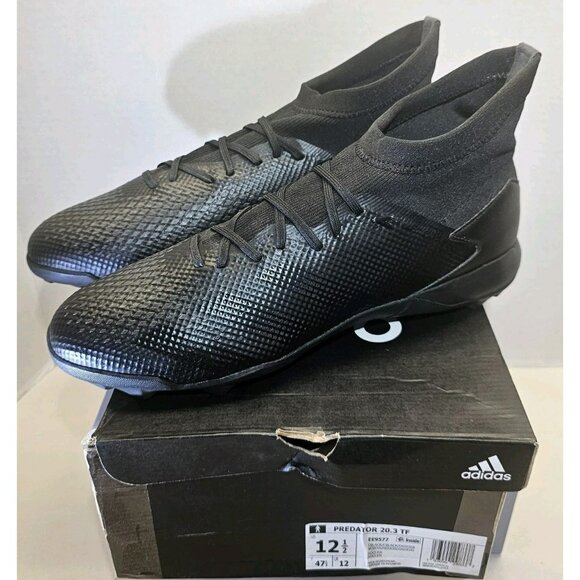 Adidas Men's Core Black/Dgh Solid Grey Predator 20.3  TF Soccer Cleats Size 12.5 - Picture 2 of 16